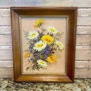 1970s, vintage, Robert Laessig Botanical Print 
- Classic Wooden Pine Frame